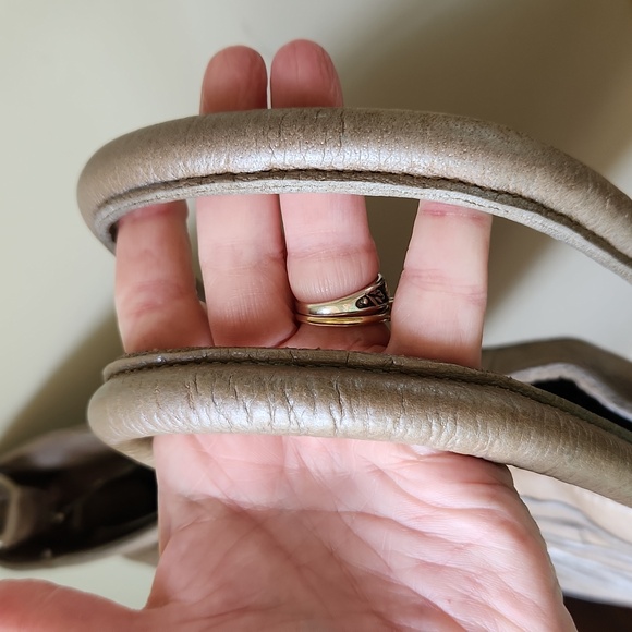 Anthopologie MONSERAT DE LUCCA Leather Tote Purse Taupe Boho large patchwork‎ - Picture 7 of 14